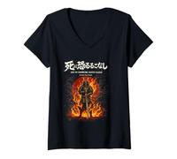 Femme Katana Squelette samouraï « Do Not Fear Death » T-Shirt avec Col en V