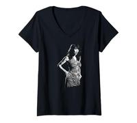 Femme Kate Bush Chante Une Performance télévisée WOW Lionheart Tour of Life T-Shirt avec Col en V