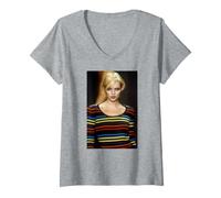 Femme Kate Moss, Mannequin dans la Mode Parisienne, 1995 T-Shirt avec Col en V