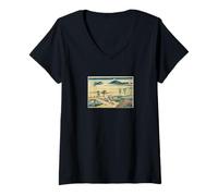 Femme Katsushika Hokusai, 36 Vues de Fugaku, Soshu Nakahara T-Shirt avec Col en V