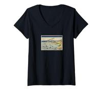 Femme Katsushika Hokusai, Trente-Six Vues de Fugaku, Noboritoura T-Shirt avec Col en V