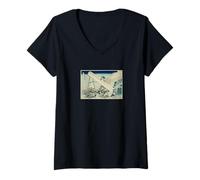 Femme Katsushika Hokusai, Trente-Six Vues de Fugaku T-Shirt avec Col en V