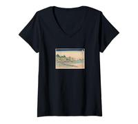 Femme Katsushika Hokusai, Trente-Six Vues de Fugaku T-Shirt avec Col en V