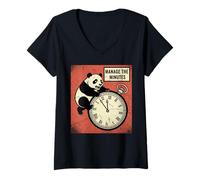 Femme Kawaii Anime Manga Otaku Samurai Japan Ramen Y2K Cyberpunk T-Shirt avec Col en V