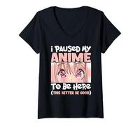 Femme Kawaii Anime Otaku Streetwear J-Pop Manga Esthétique T-Shirt avec Col en V