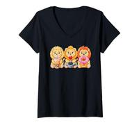 Femme Kawaii Lions Thé Au Lait Video Game Gamer Donut Lion T-Shirt avec Col en V