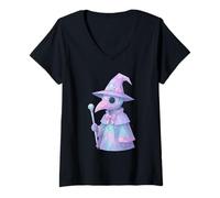 Femme Kawaii Plaque de Docteur en polyéthylène Motif géométrique Pastel Goth Wicca T-Shirt avec Col en V