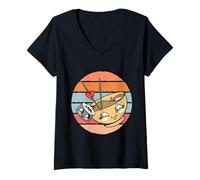 Femme Kawaii Sushi Loves Ramen Noodles Love Japan Anime Asian T-Shirt avec Col en V