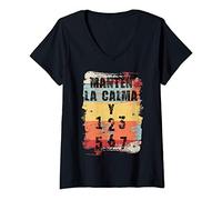 Femme Keep Calm And Dance Salsa T-Shirt avec Col en V