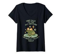 Femme Keep Calm Je suis Le Frère Gay Dont Tout Le Monde Parle T-Shirt avec Col en V