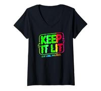 Femme Keep it lit But Like Politely T-Shirt avec Col en V