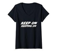 Femme Keep on Keeping on | King Citation 1960's Song 1970 T-Shirt avec Col en V
