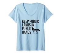 Femme Keep Public Lands in Public Hands Off My Public Land Protect T-Shirt avec Col en V
