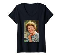 Femme Keeping Up Apparences Patricia Routledge Seau en Jacinthe T-Shirt avec Col en V