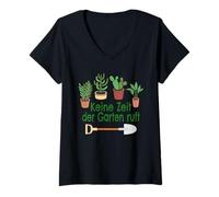 Femme Keine Zeit der Garten ruft Gartenarbeit Hobbygärtner Garten T-Shirt avec Col en V