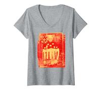 Femme Keith Flint The Prodigy Firestarter Red, Artiste dystopique T-Shirt avec Col en V