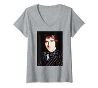 Femme Keith Moon Batteur avec Groupe de Rock The Who 1973 T-Shirt avec Col en V