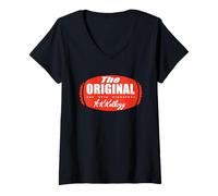 Femme Kellogg's Céréales pour petit-déjeuner Signature originale T-Shirt avec Col en V