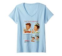 Femme Kellogg's Corn Flakes - Céréales pour petit déjeuner - Rétro - Publicité pour enfants T-Shirt avec Col en V