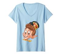 Femme Kellogg's Rice Krispies Céréales pour petit déjeuner Motif visage rétro T-Shirt avec Col en V