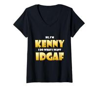 Femme Kenny Costume IDGAF Meme Personalized First Name Kenny Joke T-Shirt avec Col en V