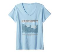 Femme Kentucky Collines Calmes et Silence de Bourbon - Art Vintage T-Shirt avec Col en V