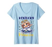 Femme Kentucky Princess Dab Dance Kentucky pour Filles et Tout-Petits T-Shirt avec Col en V