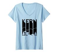 Femme Kern River, Californie, forêt de séquoias, Camping rétro à Kernville T-Shirt avec Col en V