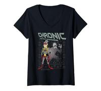 Femme Kevin Smith Jay et Silent Bob Xmas Chronic Animation Wonder T-Shirt avec Col en V
