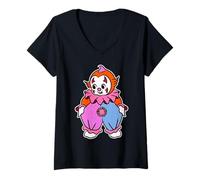 Femme Kewpie Baby Circus Clown T-Shirt avec Col en V
