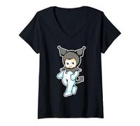 Femme Kewpie Baby Jester Clown Devil T-Shirt avec Col en V