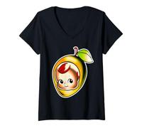 Femme Kewpie Baby Mangue T-Shirt avec Col en V