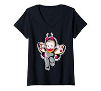 Femme Kewpie Baby Moth Mothman T-Shirt avec Col en V