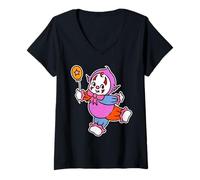 Femme Kewpie Ballon d'anniversaire bébé Clown T-Shirt avec Col en V