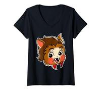Femme Kewpie Bébé Loup-Garou T-Shirt avec Col en V
