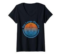 Femme Key Largo Sailor - Conch Republic navigue sur Les Florida Keys T-Shirt avec Col en V