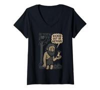 Femme Kicked Out of Ketosis Funny Caveman Keto Low Carb Diet Humour T-Shirt avec Col en V