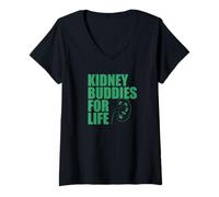 Femme Kidney Buddies for Life Sensibilisation à la maladie du donneur d'organes Meme T-Shirt avec Col en V