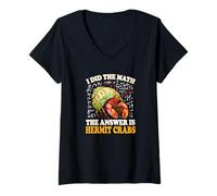 Femme Kids Boys Girls I Did The Math Answer Pet Hermit Crab Lover T-Shirt avec Col en V