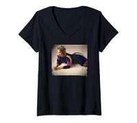 Femme Kids in America Chanteur Kim Wilde Chris Duffy Photographie T-Shirt avec Col en V