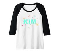 Femme Kim - Un Beau nom avec des Papillons. Manche Raglan