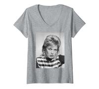 Femme Kim Wilde Chanteuse d'amour à Carreaux par Allan Ballard T-Shirt avec Col en V