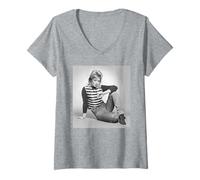 Femme Kim Wilde Kids in America Singer 1981 par Allan Ballard T-Shirt avec Col en V