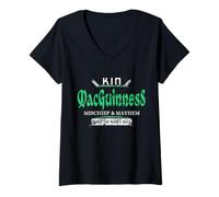 Femme Kin MacGuinness Mischief and Mayhem Since The Middle Age T-Shirt avec Col en V