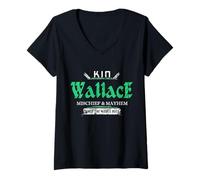 Femme Kin Wallace Mischief and Mayhem Since The Middle Age T-Shirt avec Col en V