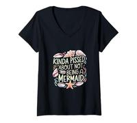 Femme Kinda Pissed About Not Being A Mermaid Fille -------- T-Shirt avec Col en V