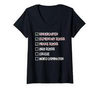 Femme Kindergarten Elementary School Middle School 2026 Graduation T-Shirt avec Col en V