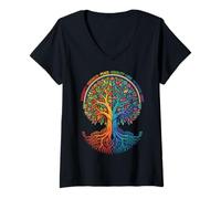 Femme Kindness Peace Equality Love Inclusion Hope Diversity T-Shirt avec Col en V