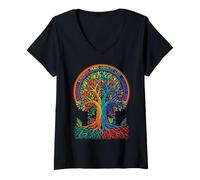 Femme Kindness Peace Equality Love Inclusion Hope Diversity T-Shirt avec Col en V