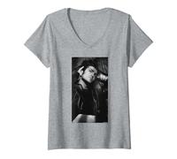 Femme King Frontman Paul King par Simon Fowler T-Shirt avec Col en V